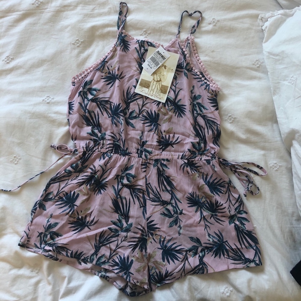 Zumiez pink floral romper